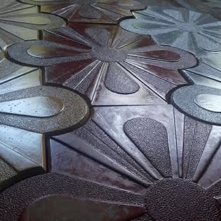 Dark metallic flower pattern tiles
